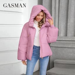 GASMAN 2024 New Coats Women Winter Down Jacket Classic Design Zipper Fleece Pocket Female Elegant Parkas 88578