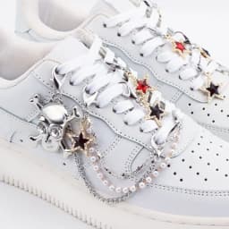 1PC Heart Star Pearl Shoe Laces Chain Punk Luxurious Diamond DIY Detachable Studded Pentagram Shoelace Accessories Jewelry Penda