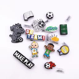 1pcs Original Football PVC Shoe Charms Accessories Make Play MVP Soccer Field Sandals Buckle Decorations Clog Pin Clips Designer