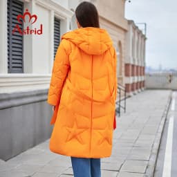 Astrid Fashion Women's Autumn Winter Parka Plus Size Woman Clothing Long Loose Padding Warm Hood Lady Quilted Jacket Coats Belt