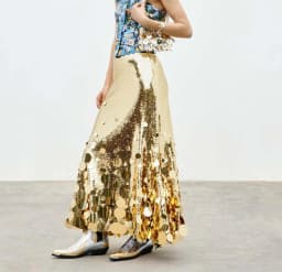 Women Sequin Skirt Elegant Shiny Tassel High Waist Mirror Sequin Skirt Casual Party Club A-Line Fashion Streetwear Skirts 2024