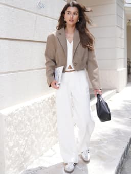 2025 Fall / Autumn New Women Fashion Basic Wool Cropped Jacket Short Coat