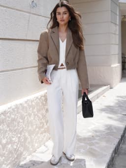 2025 Fall / Autumn New Women Fashion Basic Wool Cropped Jacket Short Coat