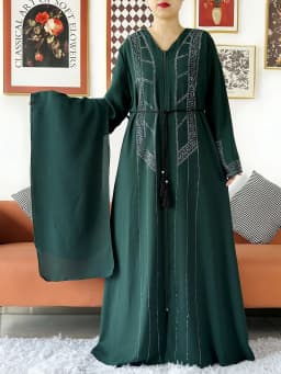 Laxury Design New Women Elegant Dress Chiffon Open Abaya Muslim Women Dress Islamic Clothing Cardigan Abaya Women Muslim Dress