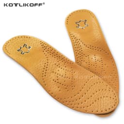 KOTLIKOFF High Quality Leather Orthotics Insole For Flat Foot Arch Support 25mm Orthopedic Silicone Insoles For Men And Women