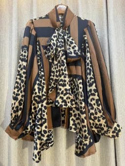 Autumn Loose Print Shirt For Women Lace-up Bow Collar Long Sleeve Floral Vintage Party Shirt Fashion Designer Clothes New 2024