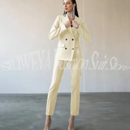 Fashion Chic Burgundy Red Purple Women Suit Double Breasted 2 Piece Jacket Pants Blazer Set Slim Fit Office Lady Female Clothing