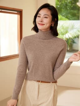 WinvyNee Women Clothing Merino Wool Sweater Casual Long Sleeve Tops Turtleneck Jumper Soft Warm Knitted Pullover Winter A1263006