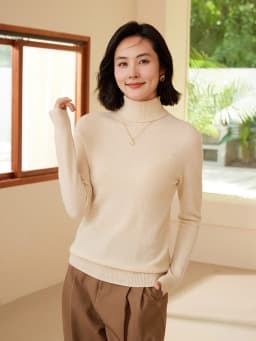 WinvyNee Women Clothing Merino Wool Sweater Casual Long Sleeve Tops Turtleneck Jumper Soft Warm Knitted Pullover Winter A1263006