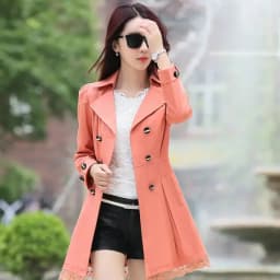 2024 Spring Trench Coat for Women Streetwear Turn-Down Collar Double Breasted Black Coats Female 3Xl Women Clothes