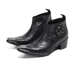 Autumn Man Wedding boots Metal Tip zipper Genuine leather Chelsea boots Leisure time party Customized Singer Men's Boots
