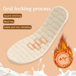 Winter Warm Insoles for Shoes Thermal Wool Latex Inserts Comfort Soft Shock Absorbing Foot Pads Man Women Heating Boot Cushion