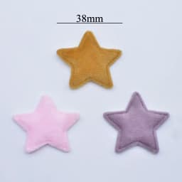 50Pcs/lot 38mm Padded Plush Furry Felt Star Applique for DIY Headwear Hair Clips Bow Accessories Handmade Baby Clothes Hat Decor