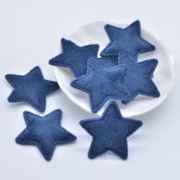 50Pcs/lot 38mm Padded Plush Furry Felt Star Applique for DIY Headwear Hair Clips Bow Accessories Handmade Baby Clothes Hat Decor