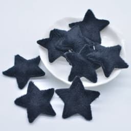 50Pcs/lot 38mm Padded Plush Furry Felt Star Applique for DIY Headwear Hair Clips Bow Accessories Handmade Baby Clothes Hat Decor