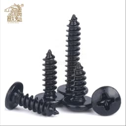 50pcs/25pcs M3 M4 M5*L Steel with Black Phillips Truss Head (Cross Recessed Mushroom Head) Self Tapping Screws