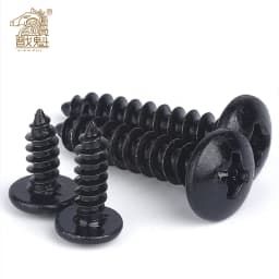 50pcs/25pcs M3 M4 M5*L Steel with Black Phillips Truss Head (Cross Recessed Mushroom Head) Self Tapping Screws