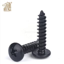 50pcs/25pcs M3 M4 M5*L Steel with Black Phillips Truss Head (Cross Recessed Mushroom Head) Self Tapping Screws