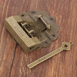 Furniture Chinese Old Box Latch Hasp Buckle Clasp and Antique Bronze Lock/Padlock for Cabinet Jewelry Wooden Box Hardware