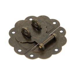 Furniture Chinese Old Box Latch Hasp Buckle Clasp and Antique Bronze Lock/Padlock for Cabinet Jewelry Wooden Box Hardware