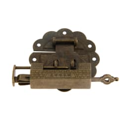 Furniture Chinese Old Box Latch Hasp Buckle Clasp and Antique Bronze Lock/Padlock for Cabinet Jewelry Wooden Box Hardware