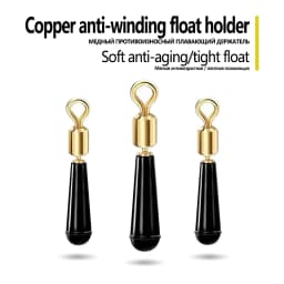 10pcs/lot Fishing Float Holders Silicone Holder 360 Degree Freely Rotating Swivels Copper B Shape Ring Connect Fishing Tackle