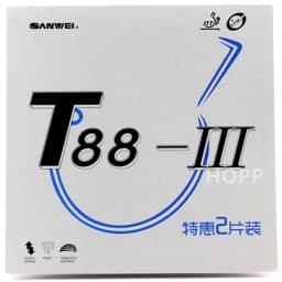 SANWEI T88 III (T88-3) Table Tennis Rubber (Half-sticky, loop) with Sponge Pimples In Original SANWEI Ping Pong Rubber