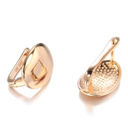Kinel Hot Fashion Glossy Dangle Earrings 585 Rose Gold Simple Oval Earrings For Women High Quality Daily Fine Jewelry
