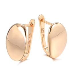 Kinel Hot Fashion Glossy Dangle Earrings 585 Rose Gold Simple Oval Earrings For Women High Quality Daily Fine Jewelry