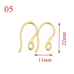 20pcs/lot(10pairs) Gold Stainless Steel DIY Earring Findings Clasps Hooks Jewelry Making Accessories Earwire