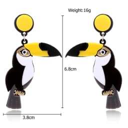 Cute Bird Acrylic Parrot Drop Earring Punk Party Style Hip Hop Animal Bird Parrot Earrings For Women Fashion Jewelry New2019