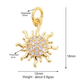 Pine Cone Lotus Coconut Tree Sun Flower Ginkgo Leaf 18K Gold Charm,Bracelet Earring Attachment Jewelry Components Findings L44