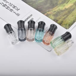 50pcs/lot 3ml Mini Perfume Roller Bottle Thick Glass Essential Oil Empty Bottle With Black Lid Makeup Refillable Bottle