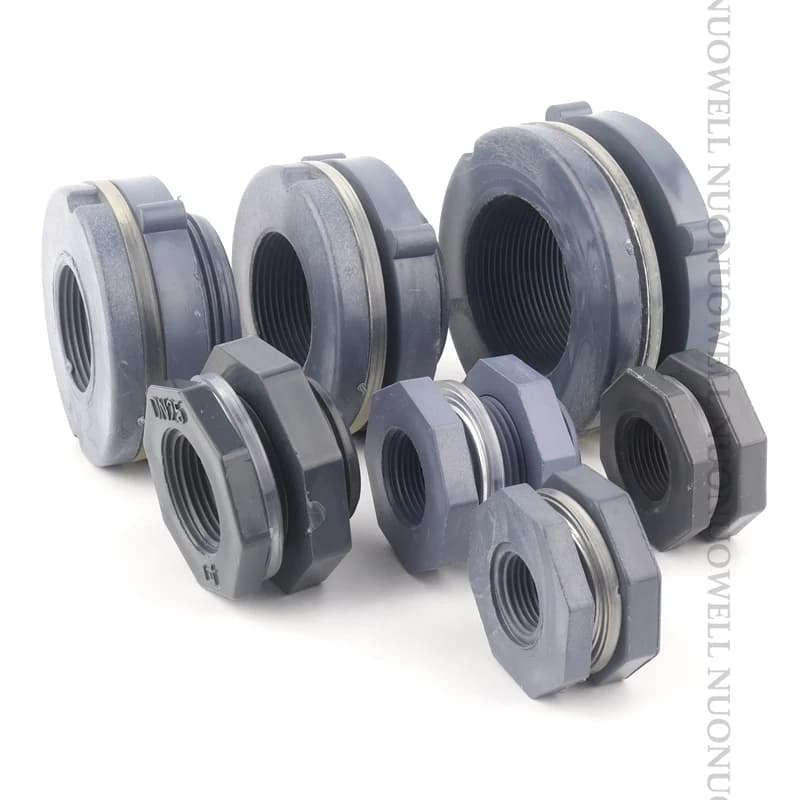 1PCS PVC 1/2"3/4"1"Water Tank Connector Drain Pipe Accessories Aquarium Joints Water Pipe Fittings Thread Adaptor Tank Bulkhead