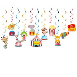 Circus Clown Lion Cake Toppers Elephant Boy Girl Birthday Party Supplies Monkey Straw Bow Kid Baking Supplies Dessert Love Gifts