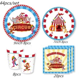 Circus Clown Lion Cake Toppers Elephant Boy Girl Birthday Party Supplies Monkey Straw Bow Kid Baking Supplies Dessert Love Gifts