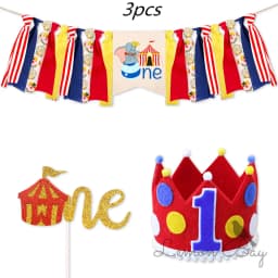 Circus Clown Lion Cake Toppers Elephant Boy Girl Birthday Party Supplies Monkey Straw Bow Kid Baking Supplies Dessert Love Gifts