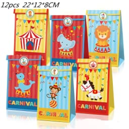 Circus Clown Lion Cake Toppers Elephant Boy Girl Birthday Party Supplies Monkey Straw Bow Kid Baking Supplies Dessert Love Gifts