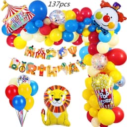 Circus Clown Lion Cake Toppers Elephant Boy Girl Birthday Party Supplies Monkey Straw Bow Kid Baking Supplies Dessert Love Gifts