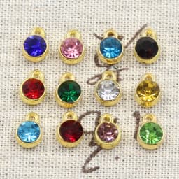 12pcs Charms Birthstone Birth Stone 10x7mm Pendants DIY Handmade Making Findings Gold Silver Color Crystal For Necklace Bracelet