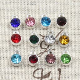 12pcs Charms Birthstone Birth Stone 10x7mm Pendants DIY Handmade Making Findings Gold Silver Color Crystal For Necklace Bracelet