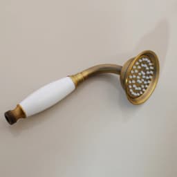 Antique Brass Bathroom Hand Shower Head 8 inch Round Rainfall Shower Faucet Shower Bracket Wall Shower Arm 1.5M Shower Hose