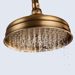 Antique Brass Bathroom Hand Shower Head 8 inch Round Rainfall Shower Faucet Shower Bracket Wall Shower Arm 1.5M Shower Hose