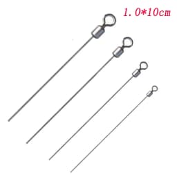 50pcs Hard Steel Wire Long Pole Fishing Swivel Stainless Steel Barrel Rolling Connector Fishing Accessories Tackle