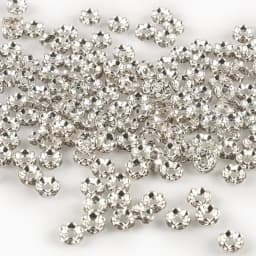 50pcs Wave Side Metal White K Rhinestone Rondelle Austiran Crystal Big Hole Loose Spacer Beads For Jewelry Making DIY Supplies