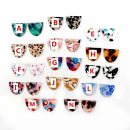 Tortoise Shell Earrings Charm, Acetate Acrylic Semicircle D Shaped Frame Pendants, Boho Earring Parts, 21.5x18.5mm, ACE-284