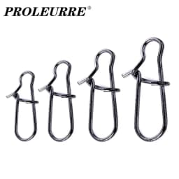 50 Pcs Stainless Steel Fishing Connector Fast Clip Lock Snap Swivel Solid Rings Safety Fishing Hooks Accessories Tackle Tools