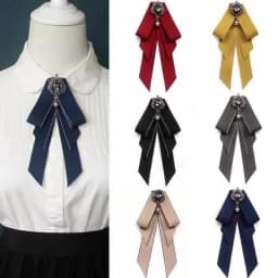 Vintage Bow Tie Cameo Ladies Head Diamond Ribbon Tassel Brooch Chic Girls Elegant Jewelry Collar Pin Girl Cravat Gift for Men