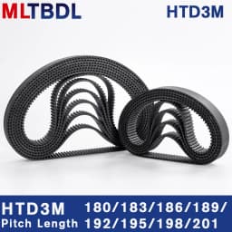 HTD 3M Timing Belt 180/183/186/189/192/195/198/201mm 6/9/10/15mm Width  RubbeToothed Belt Closed Loop Synchronous Belt pitch 3mm