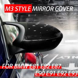 M3 Style Black Wing Mirror Cap Cover Side Rearview Mirror Shell Covers For BMW E90 E91 2005-2007 E92 E93 2006-2009 M3 Style E80